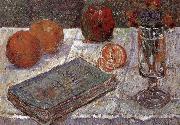 Paul Signac The still life having book and oranges china oil painting artist